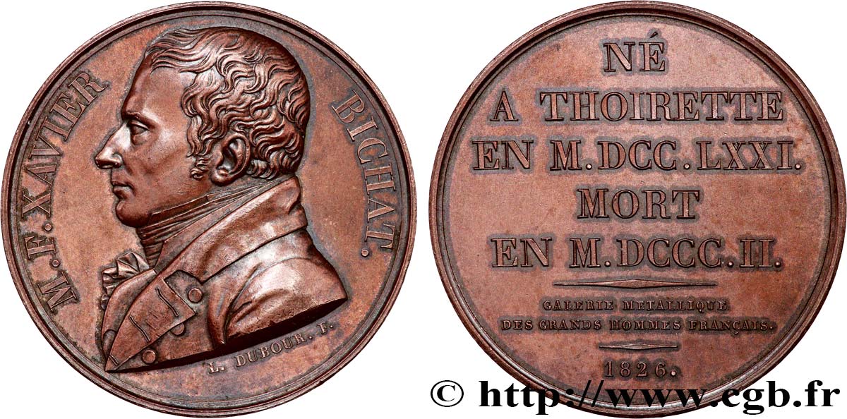 GALERIE MÉTALLIQUE DES GRANDS HOMMES FRANÇAIS Médaille, Marie François Xavier Bichat TTB+