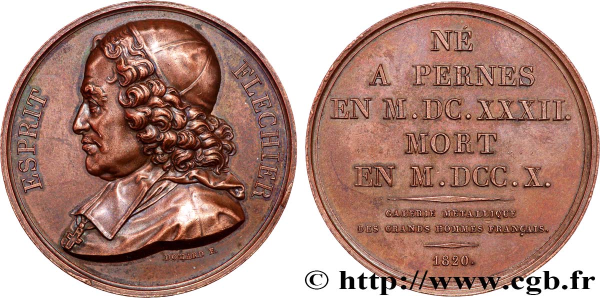 GALERIE MÉTALLIQUE DES GRANDS HOMMES FRANÇAIS Médaille, Esprit Fléchier AU