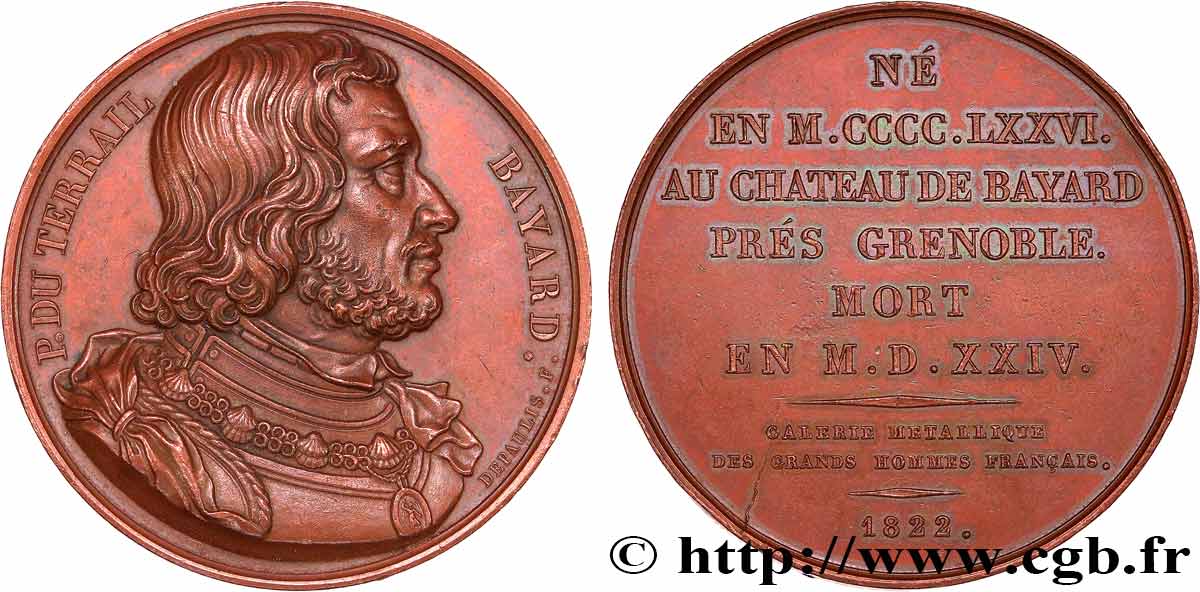GALERIE MÉTALLIQUE DES GRANDS HOMMES FRANÇAIS Médaille, Pierre Terrail de Bayard TTB+