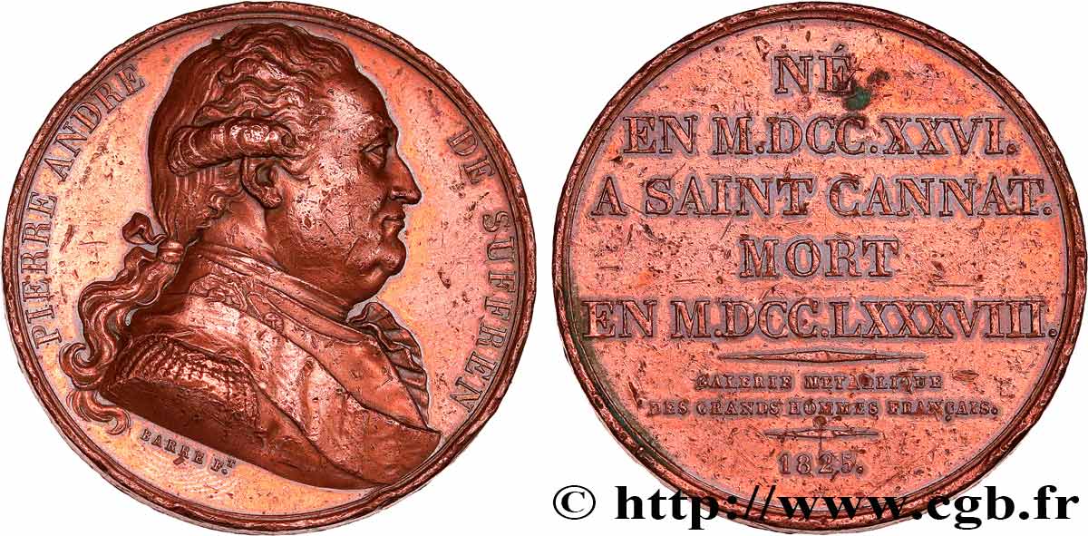 GALERIE MÉTALLIQUE DES GRANDS HOMMES FRANÇAIS Médaille, Pierre André de Suffren TB+