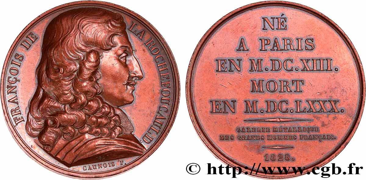 GALERIE MÉTALLIQUE DES GRANDS HOMMES FRANÇAIS Médaille, François de La Rochefoucauld TTB+