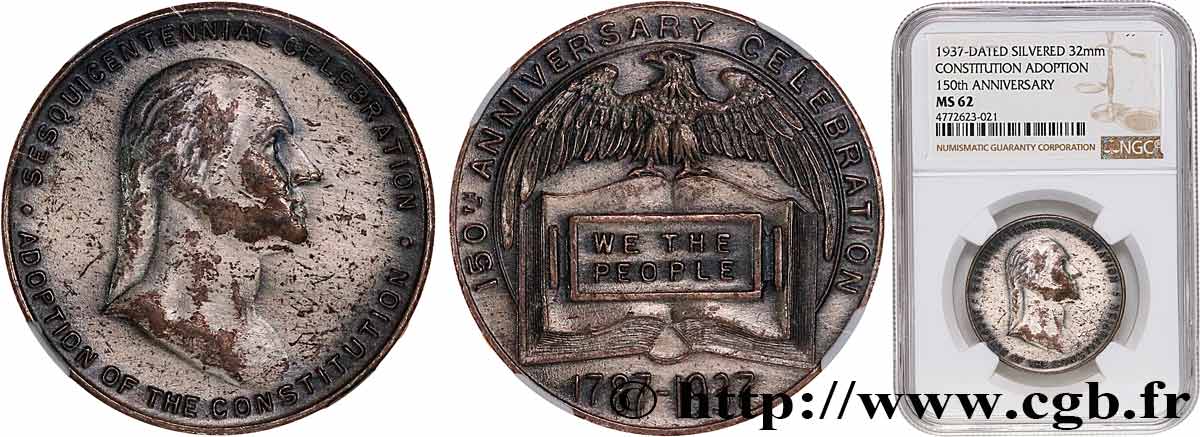 ÉTATS-UNIS D AMÉRIQUE Médaille, 150e anniversaire de l’adoption de la constitution EBC62