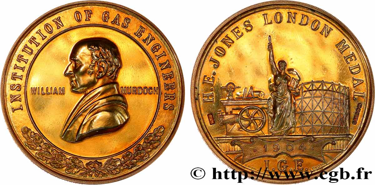 GRANDE-BRETAGNE - GEORGES VI Médaille, H. E. JONES pour les ingénieurs et dirigeants de l industrie gazière VZ