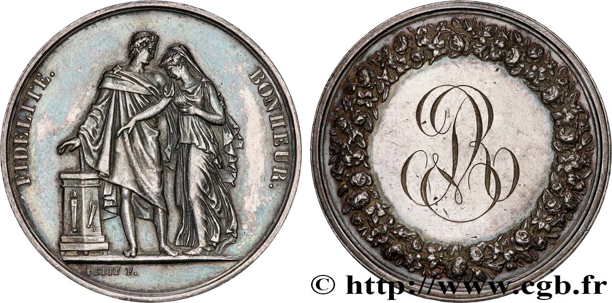 AMOUR ET MARIAGE Médaille de mariage, Fidélité et Bonheur VF