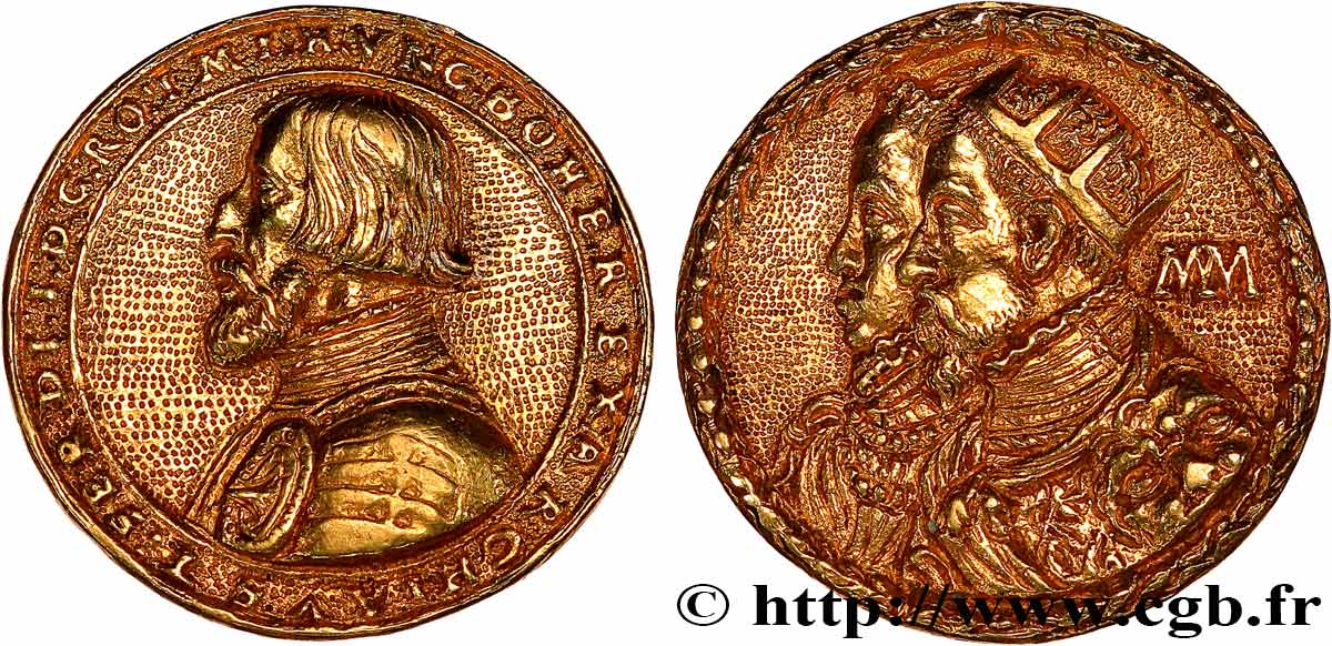 AUSTRIA - FERNANDO I Médaille, Ferdinand Ier d’Autriche, frappée pour le couronnement de Maximilien II, fils de Ferdinand Ier MBC+