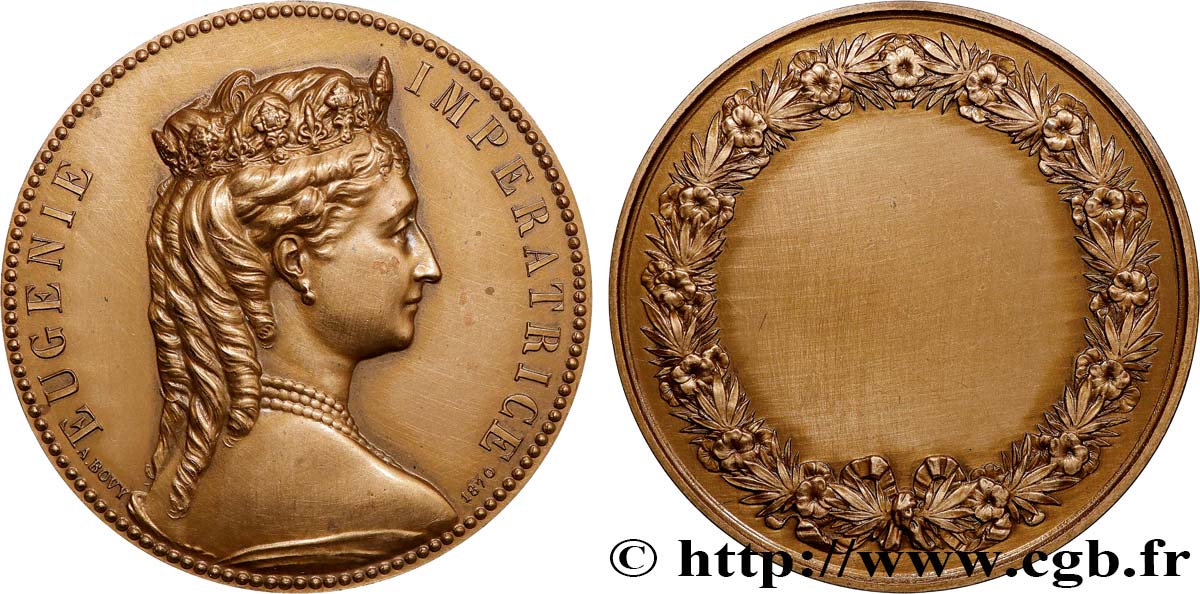SECOND EMPIRE Médaille, Eugénie impératrice, refrappe TTB+