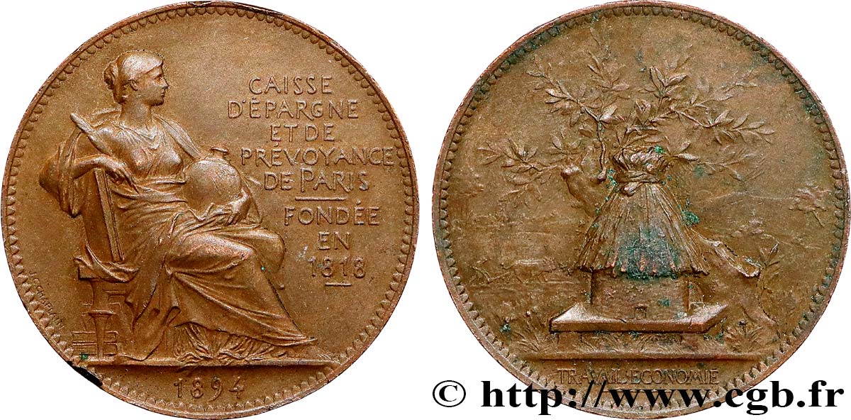 CAISSES D ÉPARGNE Médaille, Caisse d’Épargne et de prévoyance de Paris TTB