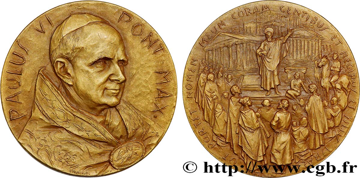 VATICAN AND PAPAL STATES Médaille, Paul VI, Rois et fils d’Israël  AU