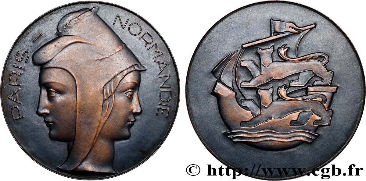 QUINTA REPUBLICA FRANCESA Médaille, Paris-Normandie EBC
