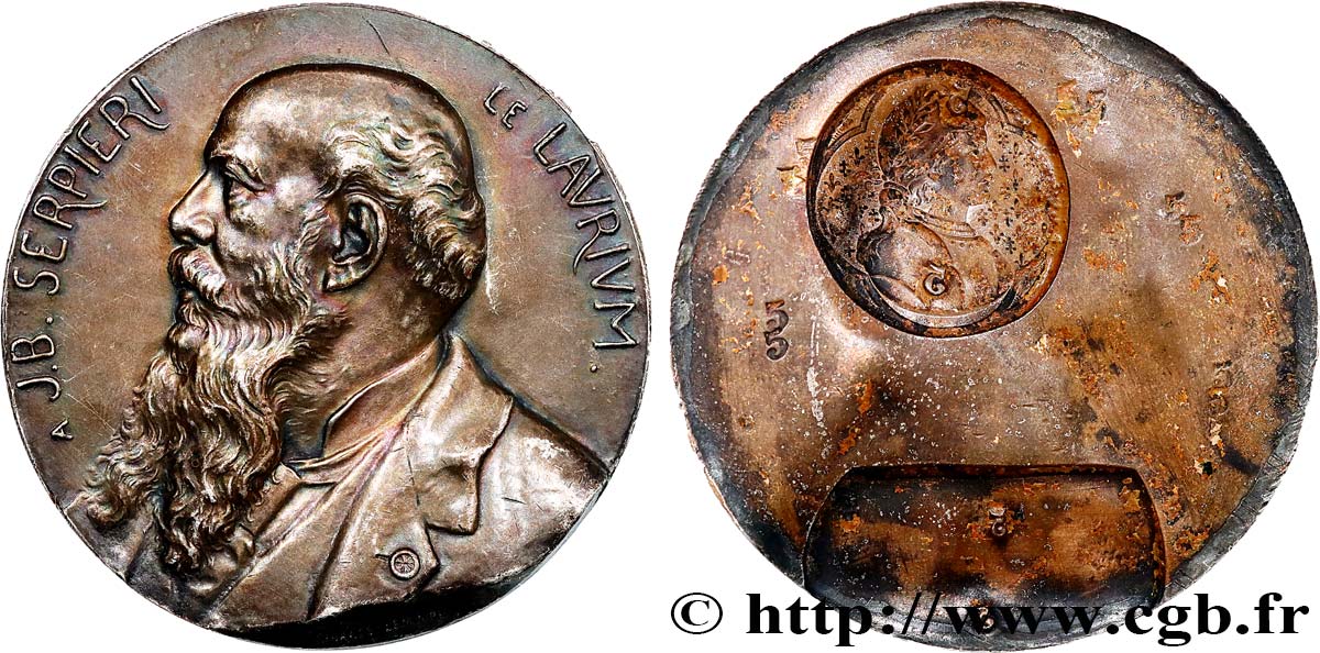 GRÈCE - ROYAUME DE GRÈCE - GEORGES Ier Médaille, tirage uniface, Jean-Baptiste Serpieri q.SPL