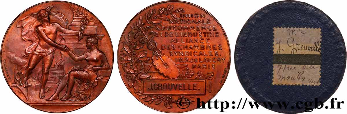 ASSOCIATIONS PROFESSIONNELLES - SYNDICATS. XIXe Médaille, Union nationale du commerce et de l’industrie SPL
