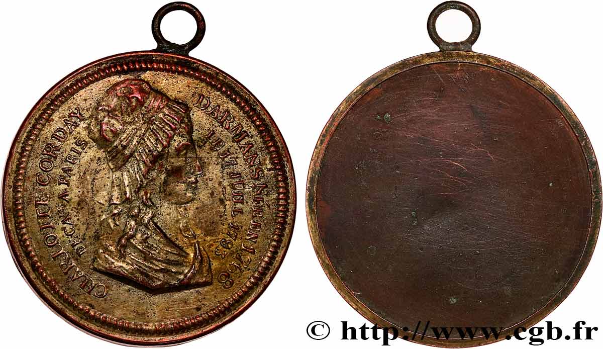 MARIE-ANTOINETTE, QUEEN OF FRANCE Médaille, commémoration de la mort de Charlotte Corday Darmans, tirage uniface AU