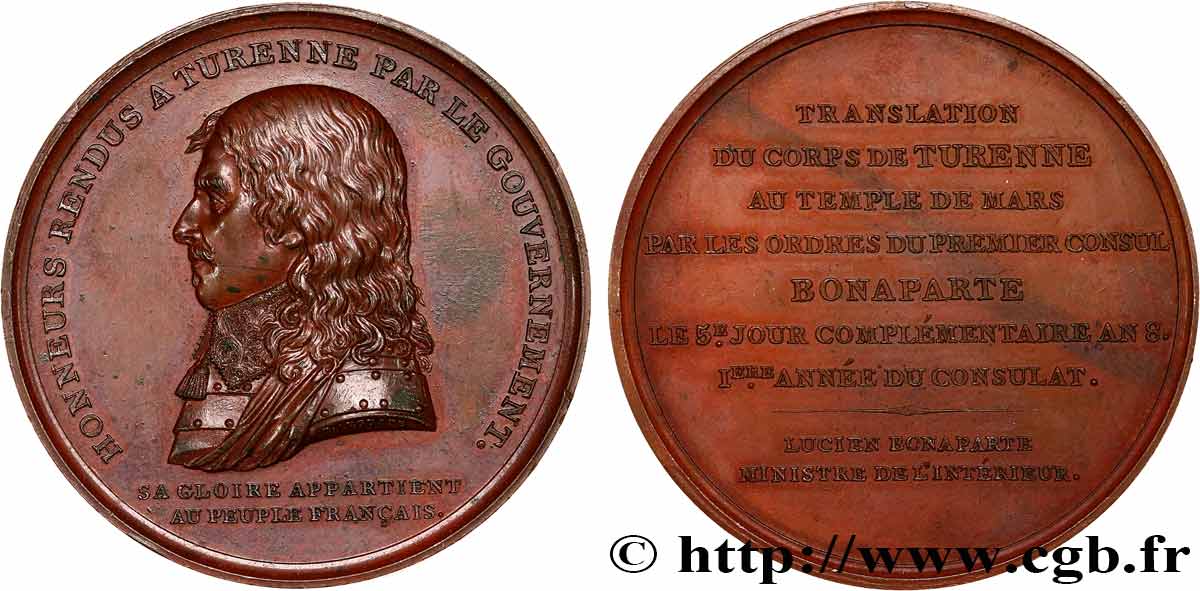 ARDENNES - PRINCIPALITY OF SEDAN - HENRI DE LA TOUR D AUVERGNE, VISCOUNT OF TURENNE Médaille, Translation du corps de Turenne AU