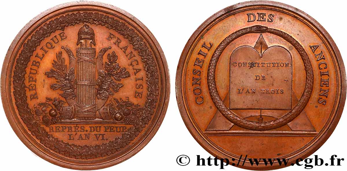 DIRECTOIRE Médaille, Conseil des Anciens, frappe moderne SUP