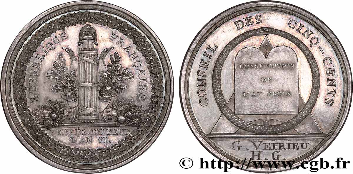 DIRECTOIRE Médaille, Conseil des Cinq-Cents AU