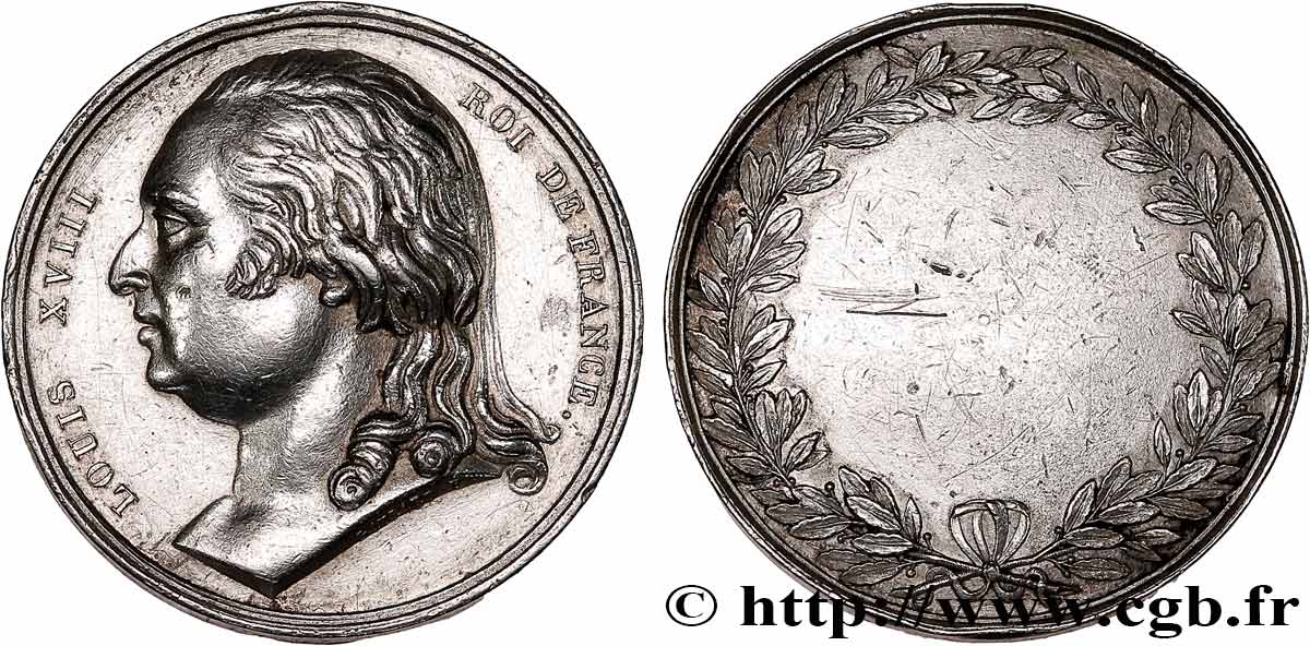 LOUIS XVIII Médaille de mariage, Louis XVIII XF
