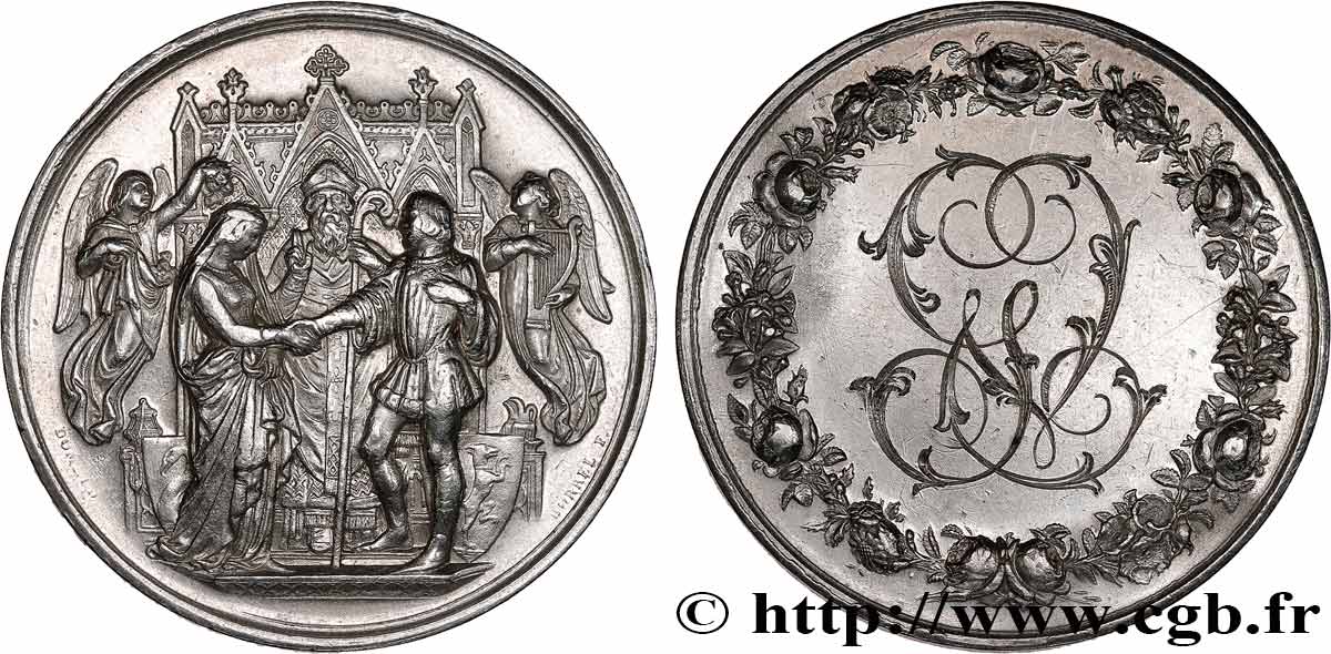 AMOUR ET MARIAGE Médaille de mariage TTB