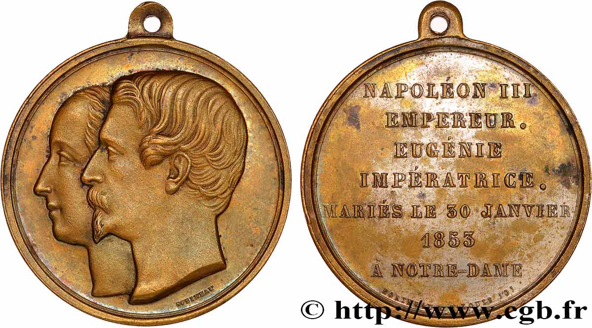 AMOUR ET MARIAGE Médaille, Mariage de Napoléon III et d’Eugénie SS