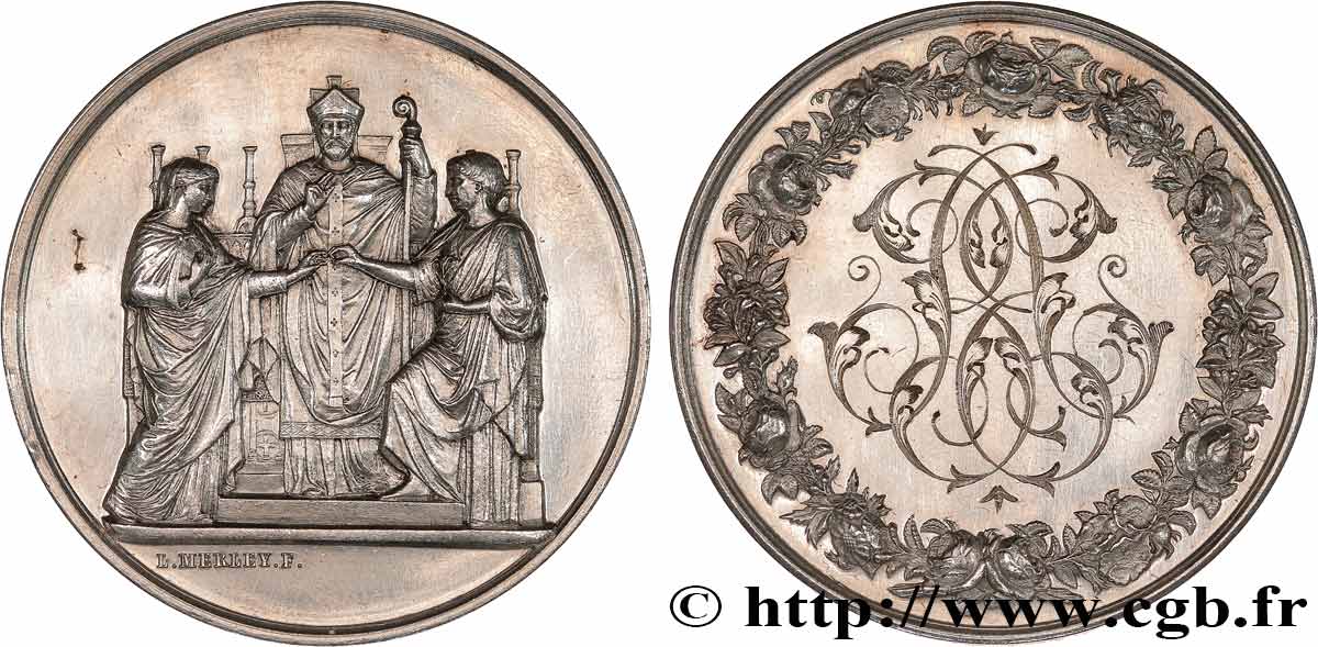 III REPUBLIC Médaille de mariage AU