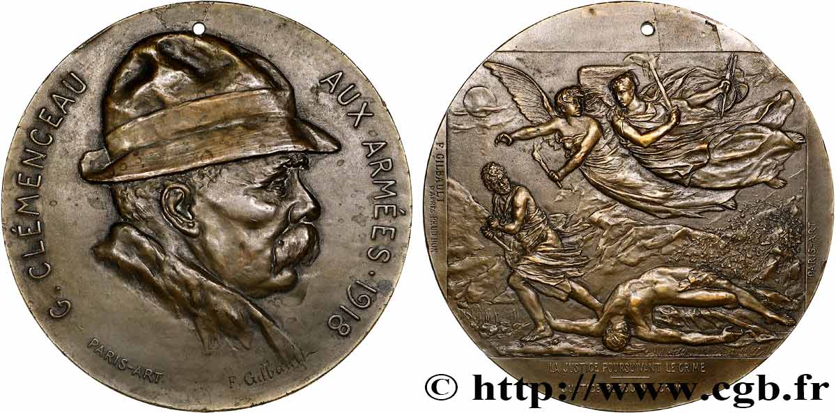 TROISIÈME RÉPUBLIQUE Médaille, Georges Clémenceau TTB