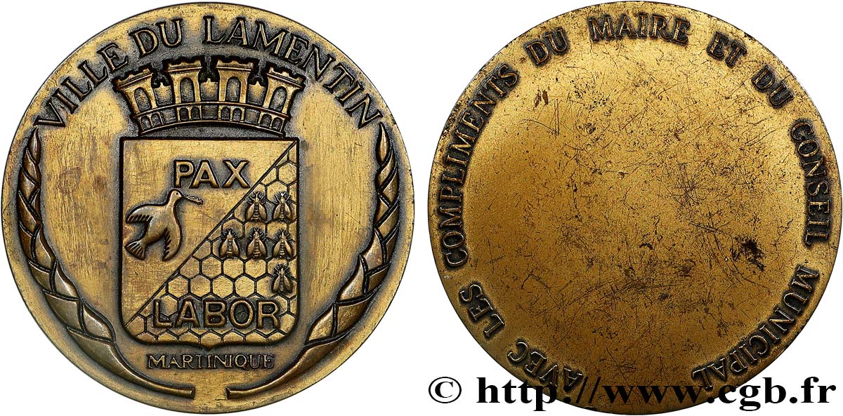 CINQUIÈME RÉPUBLIQUE Médaille, Compliments du maire et du conseil municipal TTB