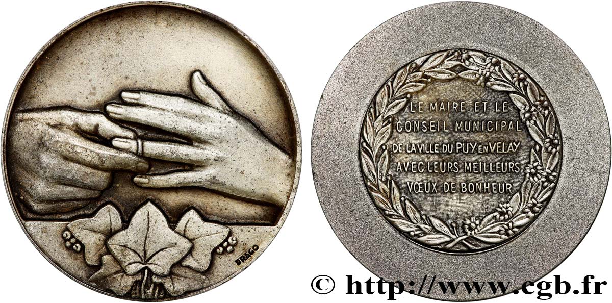 AMOUR ET MARIAGE Médaille, Voeux de bonheur du maire q.SPL