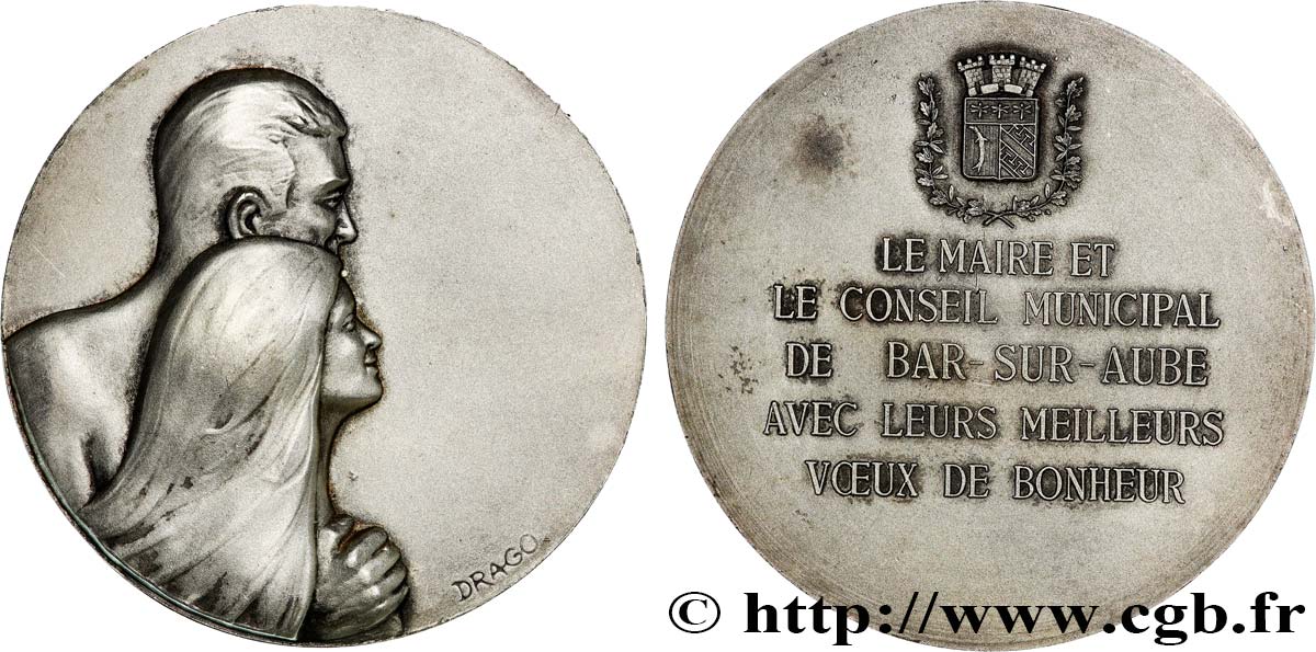 AMOUR ET MARIAGE Médaille, Voeux de bonheur du maire TTB