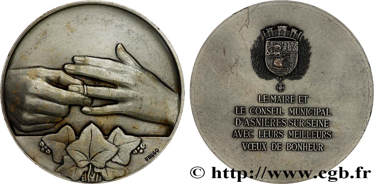 AMOUR ET MARIAGE Médaille, Voeux de bonheur du maire q.SPL