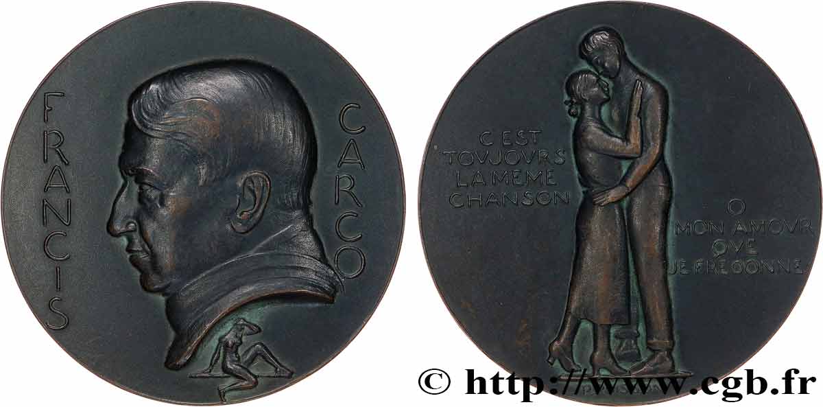 LITTÉRATURE : ÉCRIVAINS/ÉCRIVAINES - POÈTES Médaille, Francis Carco SUP
