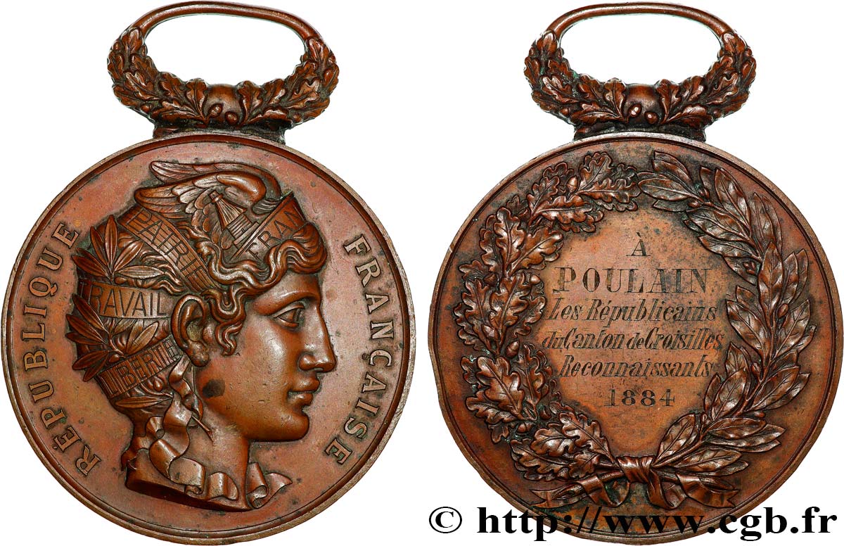 III REPUBLIC Médaille, Chambre syndicale de l’industrie du bâtiment AU