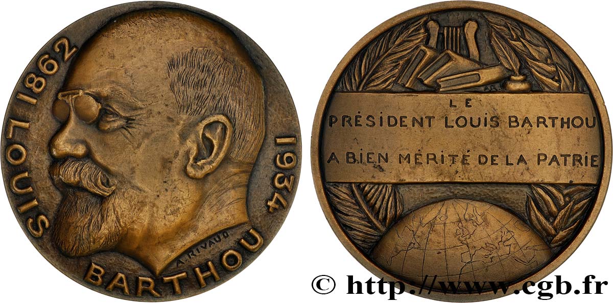III REPUBLIC Médaille, Louis Barthou AU