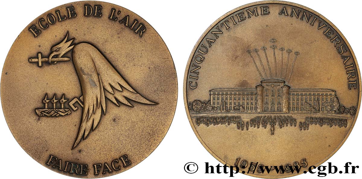 FUNFTE FRANZOSISCHE REPUBLIK Médaille, École de l’air, 50e anniversaire VZ