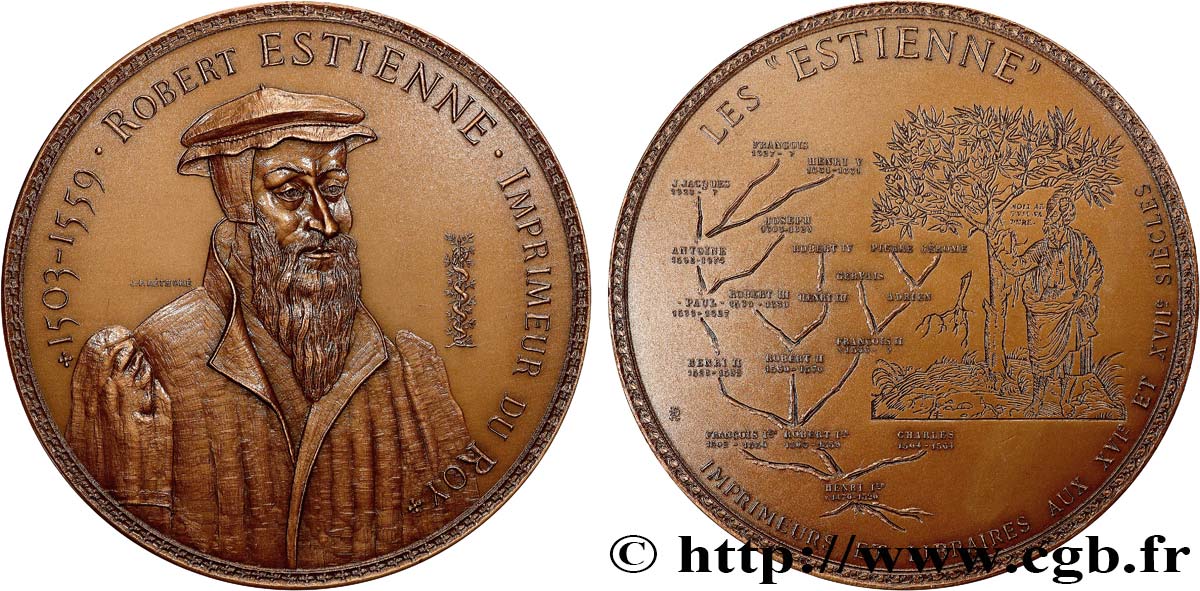 IMPRIMERIE ET PAPETERIE Médaille, Robert Estienne SUP