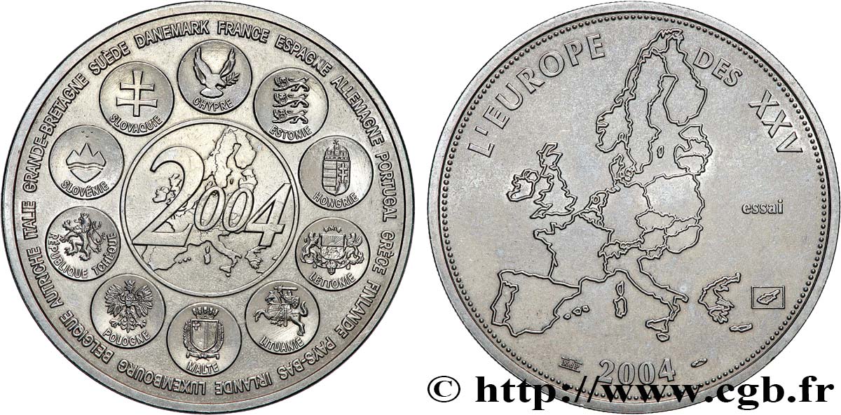 V REPUBLIC Médaille, Essai, Dernière année des 12 pays de l’Euro XF