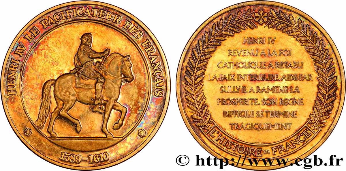 HISTOIRE DE FRANCE Médaille, Henri IV MBC+
