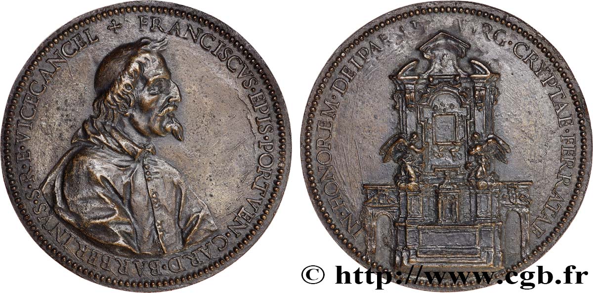 ITALIE - ÉTATS DU PAPE - URBAIN VIII (Maffeo Barberini) Médaille, Francesco Barberini TTB+