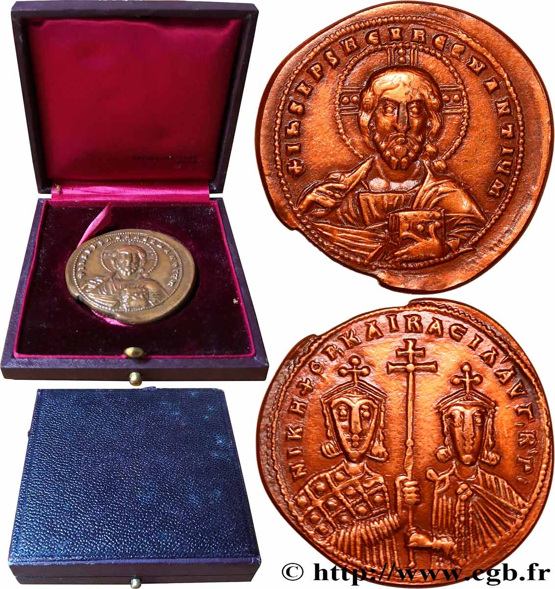 NICEFORO II FOCAS Médaille, Histamenon nomisma de Nikephoros II Phokas, reproduction EBC