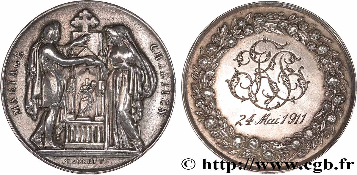 AMOUR ET MARIAGE Médaille, Mariage chrétien XF