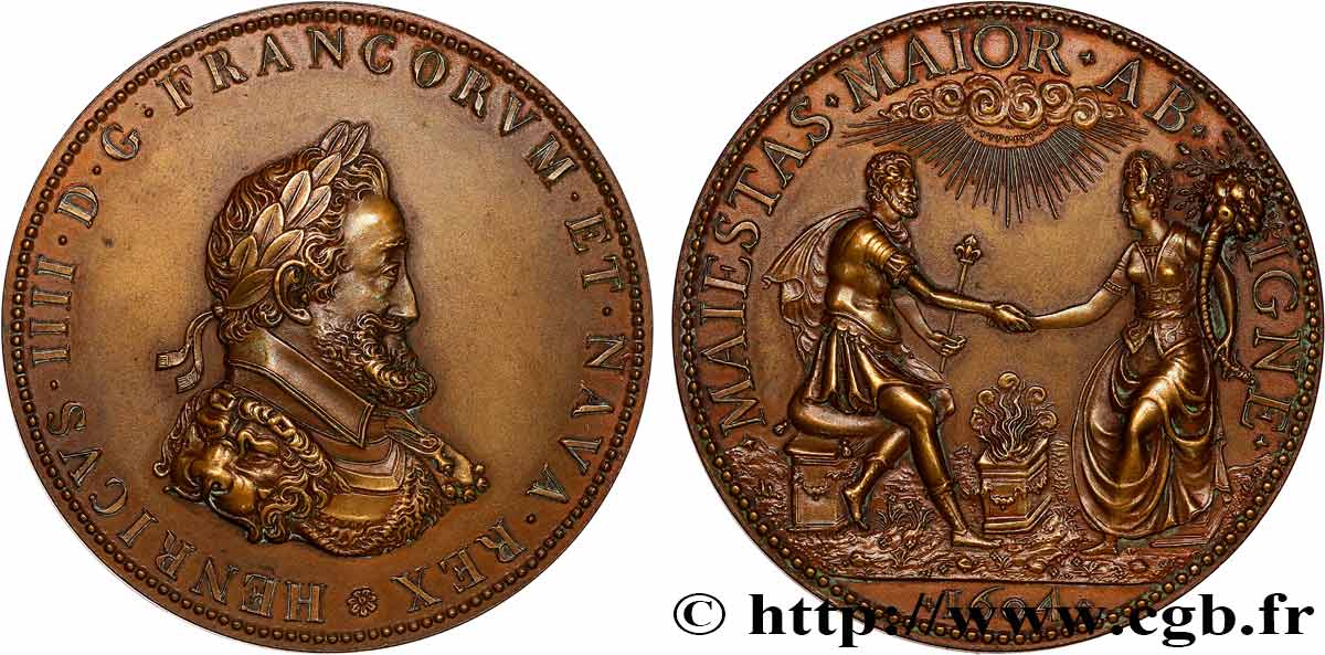 HENRI IV LE GRAND Médaille, Henri IV et Marie de Médicis, refrappe SUP