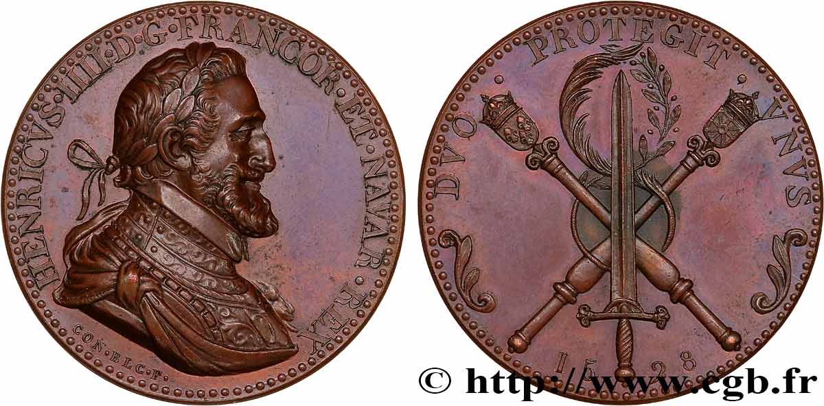 HENRI IV LE GRAND Médaille pour l’unification des deux royaumes, refrappe SUP
