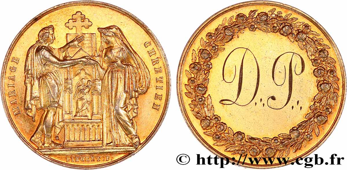AMOUR ET MARIAGE Médaille, Mariage chrétien TTB+