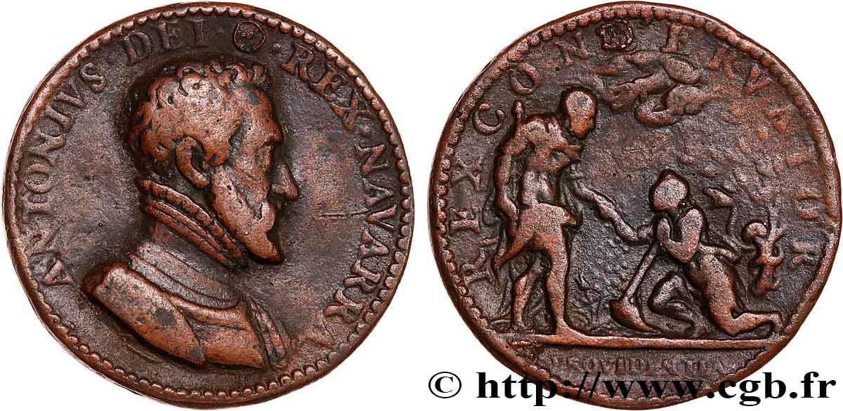 NAVARRE-BÉARN - ANTHONY OF BOURBON AND JOAN OF ALBRET Médaille, Providence VF