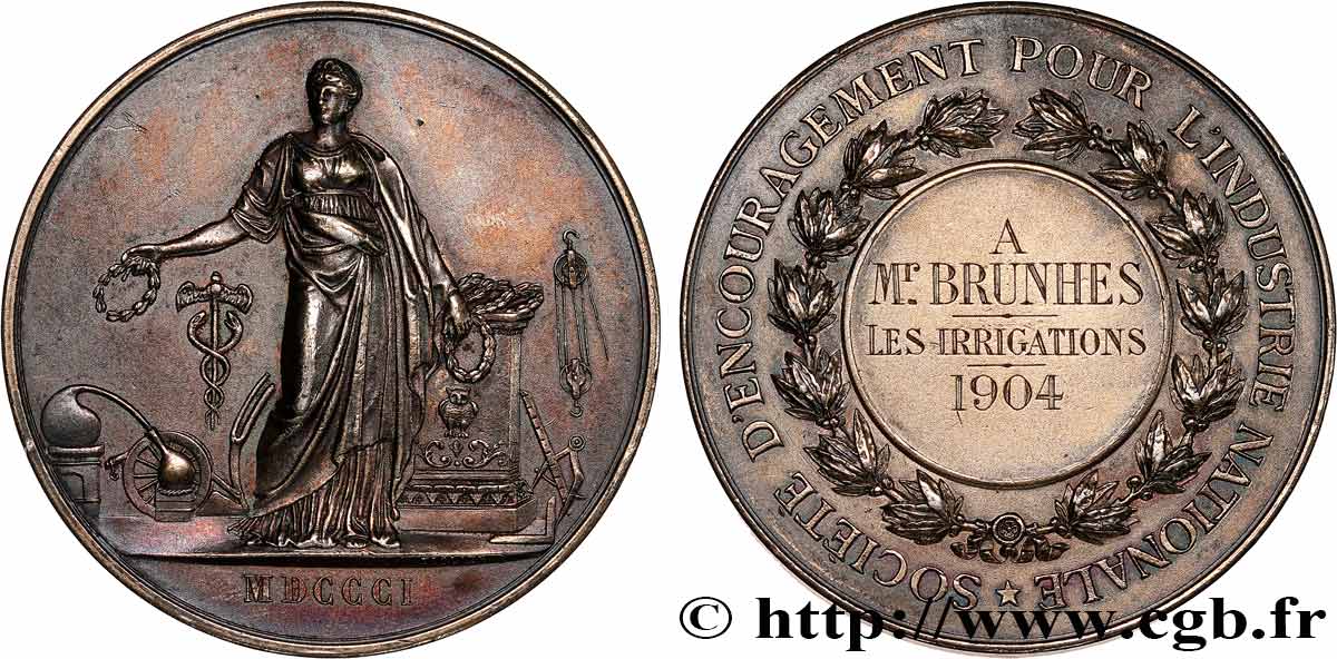DRITTE FRANZOSISCHE REPUBLIK Médaille d’encouragement, Les irrigations fVZ