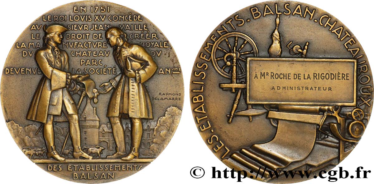 GOUVERNEMENT PROVISOIRE DE LA RÉPUBLIQUE FRANÇAISE Médaille de récompense, les Établissements Balsan SUP