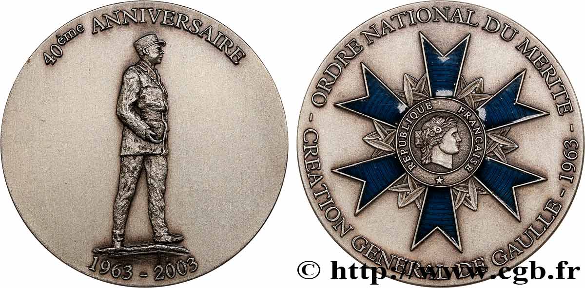 QUINTA REPUBLICA FRANCESA Médaille, Ordre national du mérite EBC