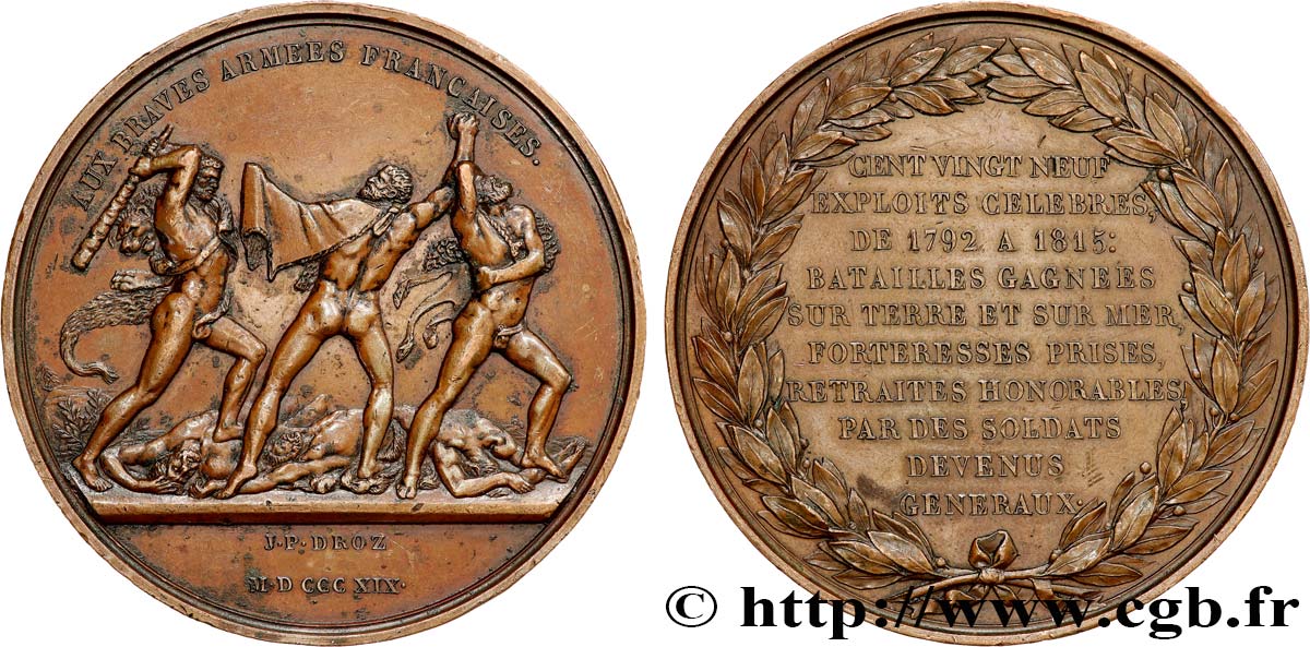 LUIGI XVIII Médaille, Aux braves armées françaises BB