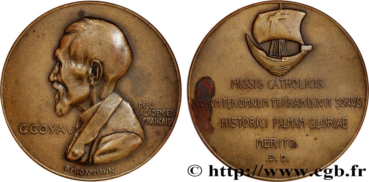 LITTÉRATURE : ÉCRIVAINS/ÉCRIVAINES - POÈTES Médaille, Georges Goyau TTB+