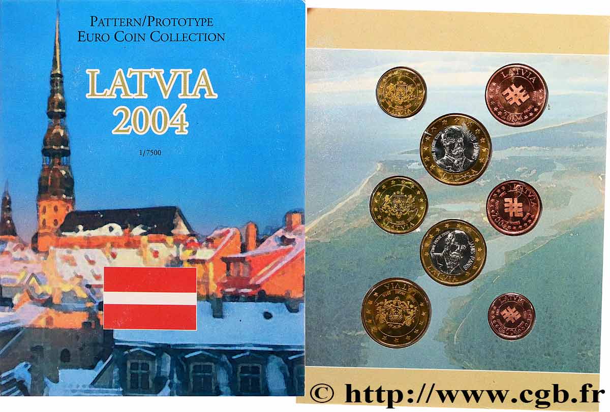 EUROPE Série de 8 médailles, Essai Euros Lettonie SPL