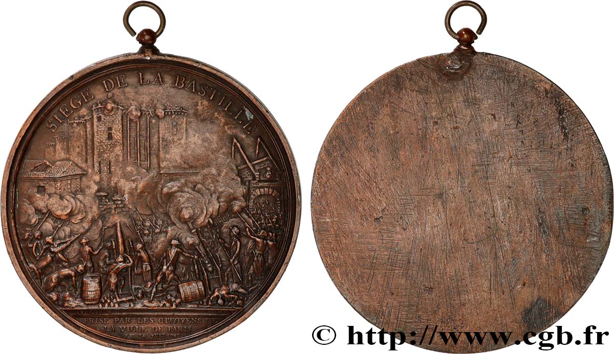LOUIS XVI Médaille uniface, Siège de la Bastille TTB