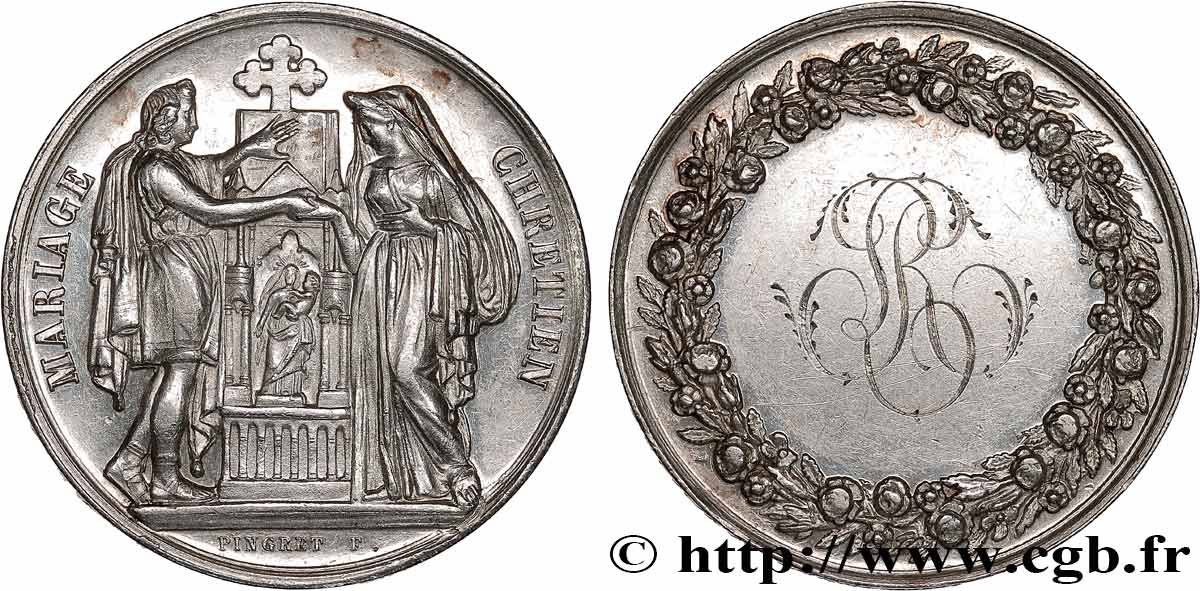 AMOUR ET MARIAGE Médaille, Mariage chrétien TTB+